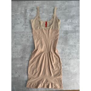 Spanx shapewear slip dress size large nude/tan tone mid-thigh length